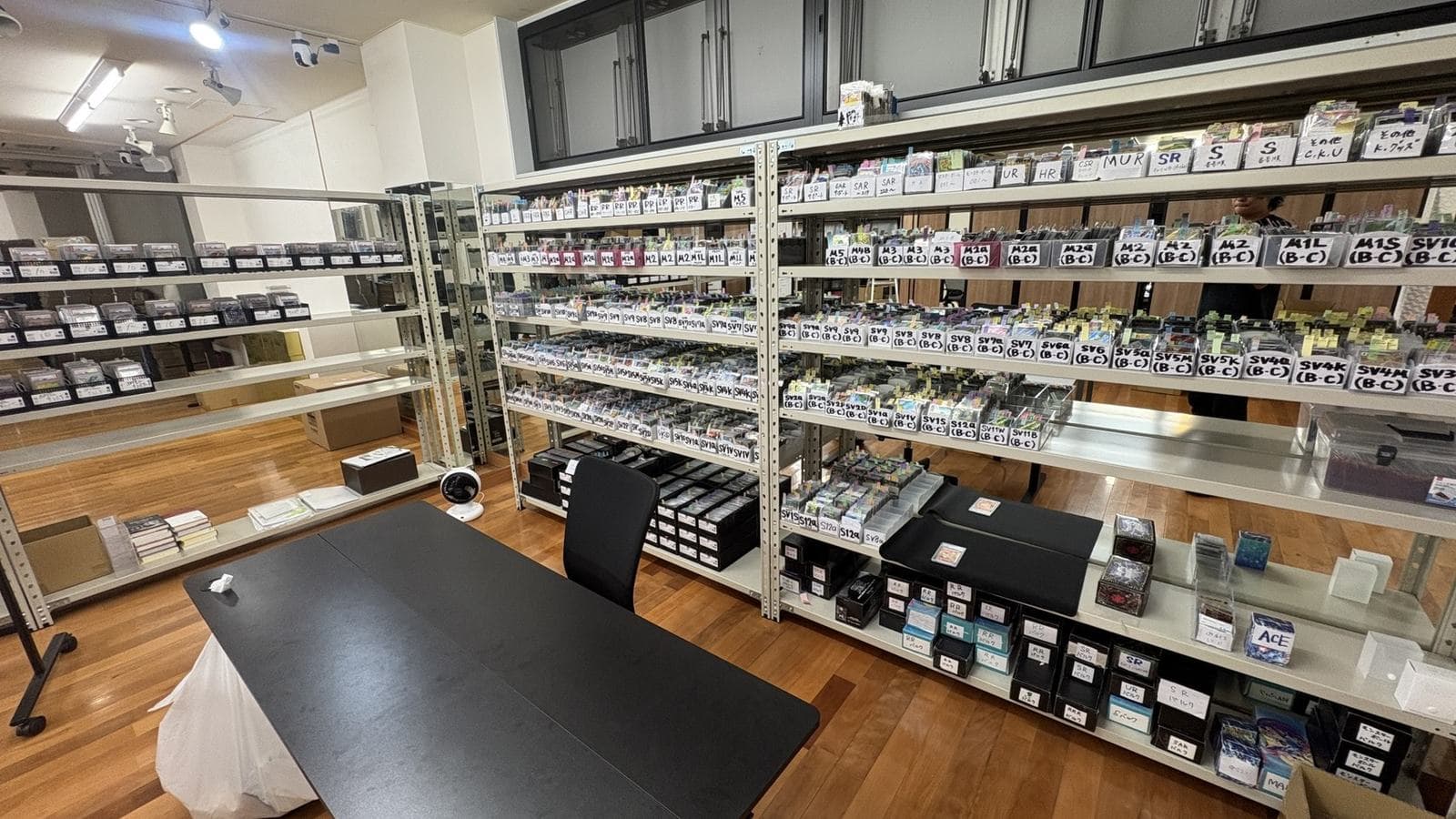 Samurai Card Hub singles room with organized single-card storage shelves